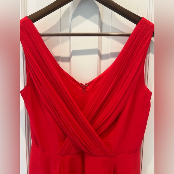 Shoshanna Red V-Neck Silk Sleeveless Mini Dress Women’s Size 6 - Picture 2 of 8
